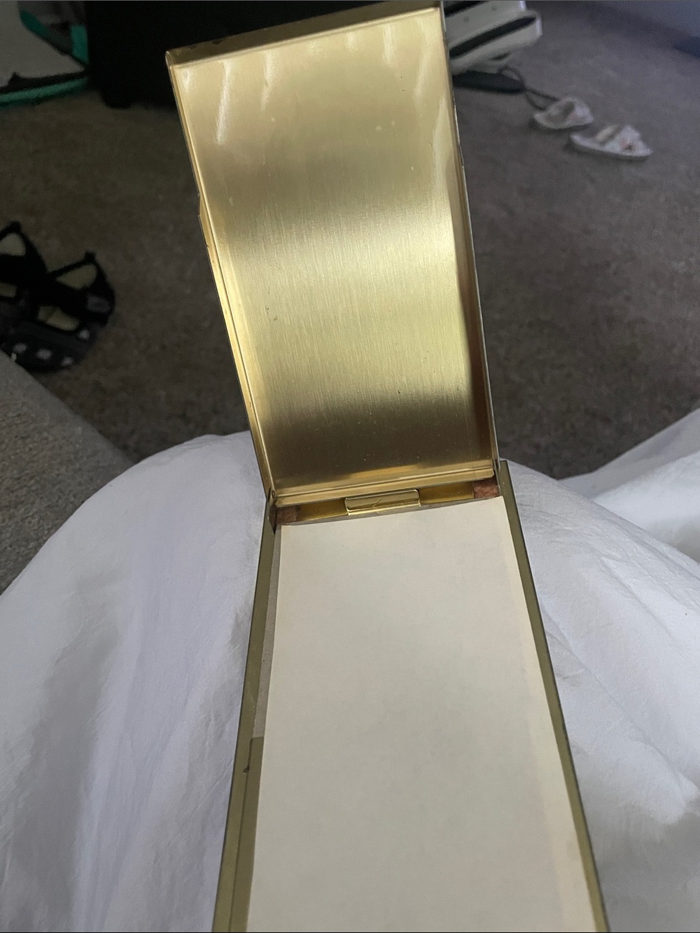 Gold Brass Note Holder Memo Pad with Magnetic Cover